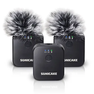SONICAKE 2.4GHz Wireless Lavalier Microphone System 1*RX+2*TX For IPhone/Android • $94.99
