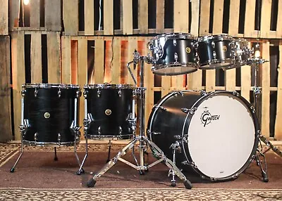 Gretsch USA Custom Satin Dark Ebony Drum Set - 22810121416 - SO#1332442 • $6161