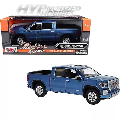 Motormax 1:27 2019 Gmc Sierra 1500 Denali Crew Cab Die-cast Blue 79362 • $15.50