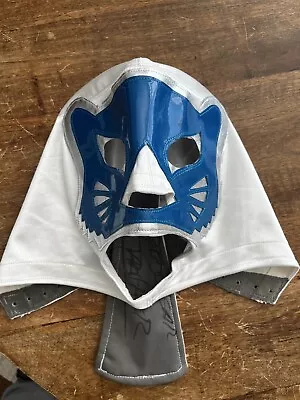 Wrestling Lucha Libre Pro Grade AUTOGRAPHED  BLUE PANTHER Mask • $285