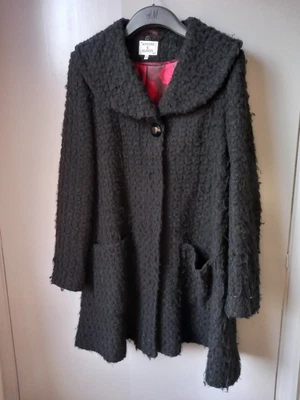 £8 • Buy Vintage Style Black Swing Coat Size 14