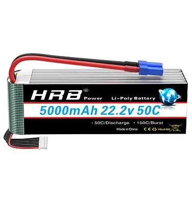 £4.99 • Buy HRB 6S 22.2V RC Lipo Battery 5000 6000mAh 50C For Car Truck Helicopter Planes