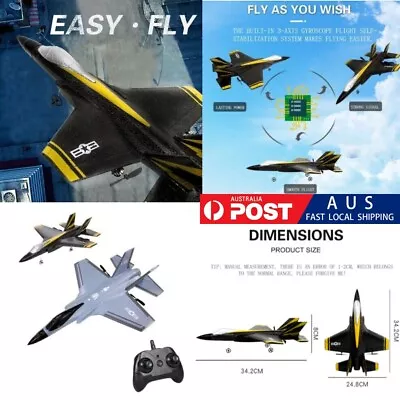 Anti-collision RC Glider Fixed Wing F35 Fighter Jet Plane Model With Light FX635 • $105.53