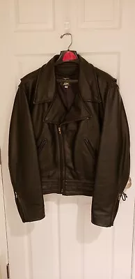 SAN DIEGO LEATHER JACKET FACTORY  Mens Police Motorcycle Jacket  • $200