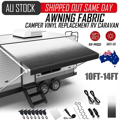 10-14 FT Replacement Caravan Roll Out Awning PVC Vinyl/Fabric Carefree Canvas RV • $156.65