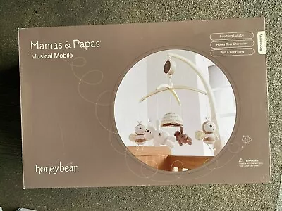 Mamas & Papas - Musical Mobile - Wind Up - Honeybear - Bee Beehive Cot Bed Baby • £24.99