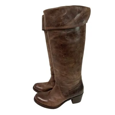 Size 8 Frye Women's Tall Jane Cuff Boots Brown Leather 77594 • $44.50