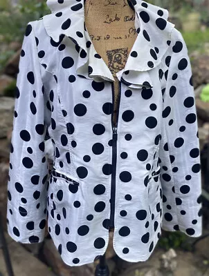 Windbreaker Polka Dots Black & White Sze Large UBU Brand Spring Wear Light • $26