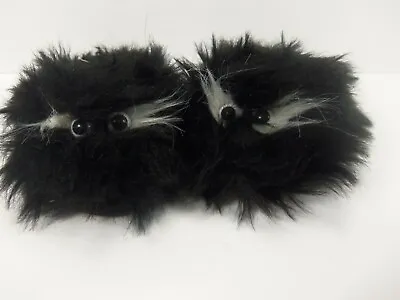 Stevies Girls Black Furry Feet Monster Faux Fur Slippers NWT  • $10.49