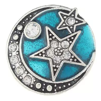 Fit Ginger Snap Silver Moon Star And Rhinestones 18mm Snap • $2.39