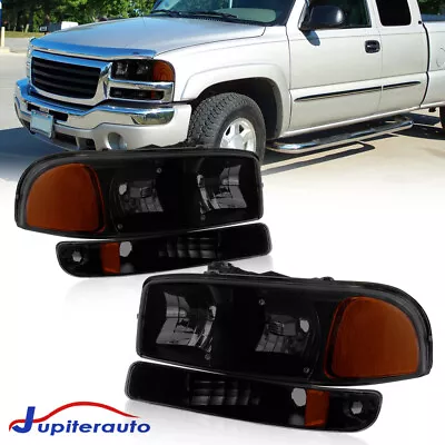 Set Smoked Lens Headlight Amber Corner For 99-06 GMC Sierra 1500 2500 3500 • $60.95