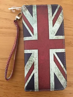 Women's Ladies Large Grey Silver UK Union Jack Flag Purse Wallet **NEW** • £4.99