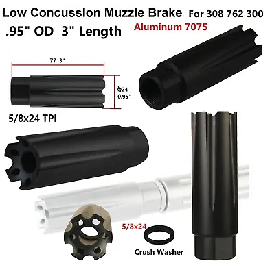 XL Extra Long Slim Low Concussion Compensator Muzzle Brake 5/8x24 TPI • $19.99