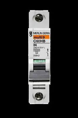 MERLIN GERIN 6 AMP CURVE B 10kA MCB CIRCUIT BREAKER 25842 C60HB MULTI9 • £3.95