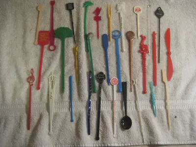 Vintage Lot Of 30 Different   Swizzle Sticks • $5.99