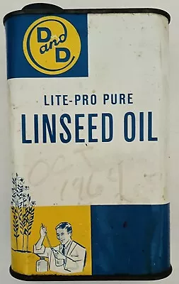 $8 • Buy Vintage D&D Linseed Oil Can 1 Quart.  EMPTY