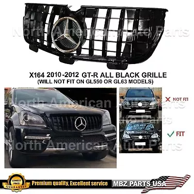 GL350 GL450 X164 Grille GT All Black Glossy AMG Style 2010 2011 2012 New • $199