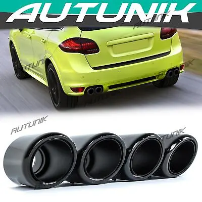 4PCS Round Muffler Exhaust Tips Tailpipe For Porsche Cayenne S GTS 2010-2014 • $396.99