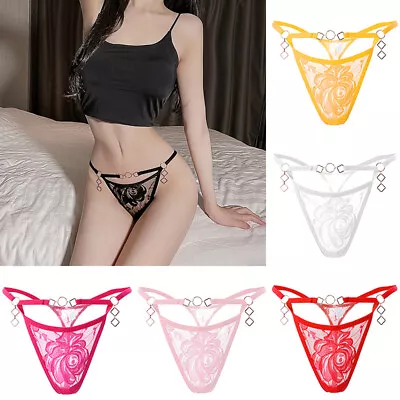 Womens Lace Thongs Sexy Thong G-String Underwear Panties Briefs Knickers T-back • £3.23