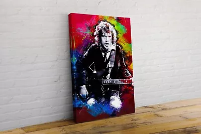 Angus Young ACDC AC/DC Music Guitar Canvas Wall Art Picture Print Gift Man Cave • £11.99