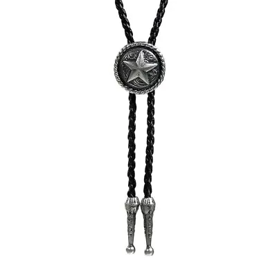 Cowboy Sheriff Rodeo Bolo Tie Necktie Bootlace PU Leather Western Star Dance • £5.52