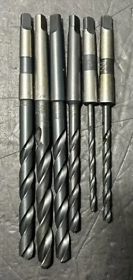 Lot Of 6 Morse Taper MT1 HSS Drill Bits Lathe Machinist Morse Taper USA Used • $25