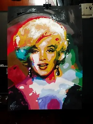 Watercolor Poster Portrait Of Marilyn Monroe (handmade) • $60