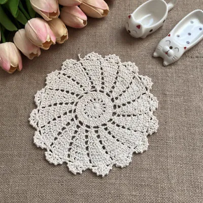 4Pcs/Lot Vintage Hand Crochet Lace Doilies Flower Coasters Table Mats Doily 7  • $7.19