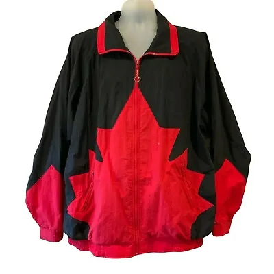 Canada Sportwear Windbreaker Jacket Mens Size 2XL Red Maple Leaf Blue Full Zip • $49.99