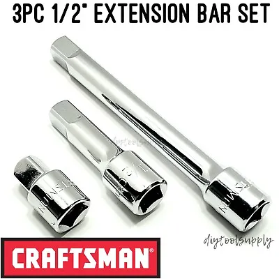 Craftsman 1/2  Drive Extension Bar Set 3pcs 1.5  3  6  Lengths • $24.99