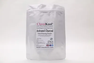 Classikool Organic Charcoal Teeth Whitening Powder - UK Made Vegan Stain Care • £3.99