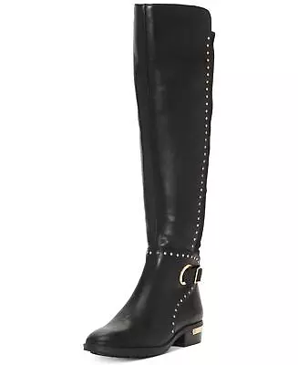 Vince Camuto Paterra Black Fashion Rounded Toe Riding Embellished Knee Boots • $99.99