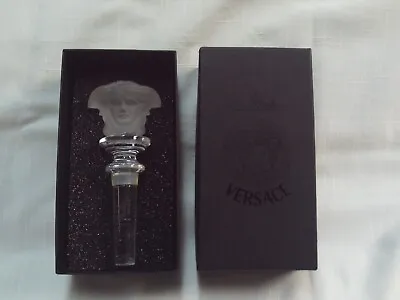 VERSACE ROSENTHAL FROSTED CRYSTAL MEDUSA HEAD WINE BOTTLE STOPPER With Box NEW! • $65