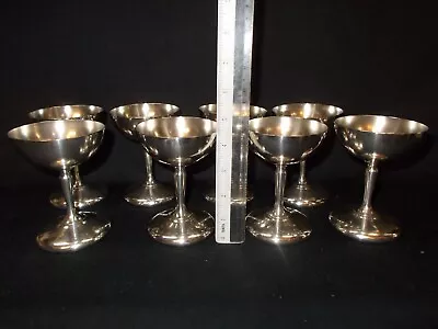 Vintage Benedict Indestructo Set Of 8 Sheffield Nickel Silver Plate Goblets • $175