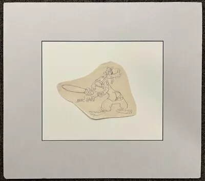 Goofy Baseball Bat Original Production Drawing Disney Art OPD Matted Gray Signed • $265