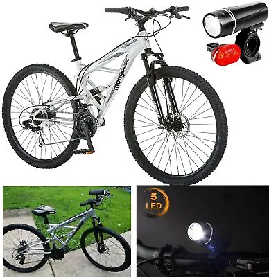 29-Inch Mongoose Mens Mountain Bike W/ 21-Speed Rear Deraileur Bicycle Light Set • $680.47