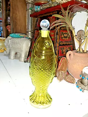 An Ornate Coloured Glass Decorative Bottle In A Fish Shape Design • £9.95