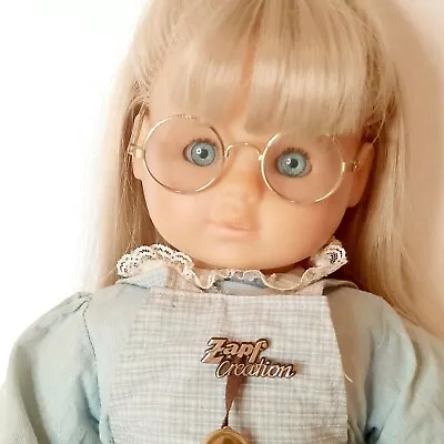 RARE Vintage Zapf Puppen 19” Doll 40/15 Blonde Blue Eyes Soft Body And Glasses • $79.99