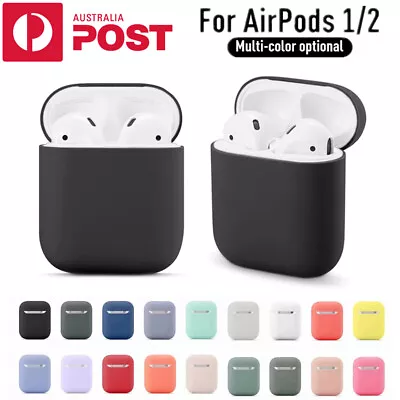 For Apple Airpods 1 & 2 Shockproof Silicon Slim Skin Charging Case Rubber Cover • $4.95