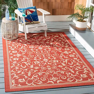 Safavieh Indoor / Outdoor Red / Natural Area Rugs - CY2098-3707 • $70