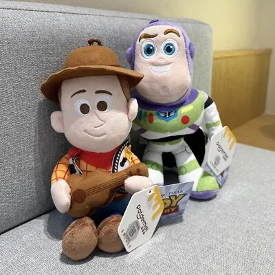 Disney Toy Story 2pc Buzz Lightyear Woody Plush Toys Pendant Keychain 23cm H • $17.66