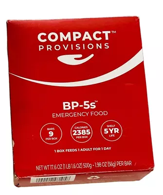 Compact Provisions BP-5s Emergency Food - 9 Bars Per Box - Ex: 6/28 • $24.99