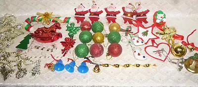 VINTAGE 1970s XMAS ASSORTMENT Of 36 ORNAMENTS - All In Good Condition • $29.95