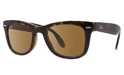 Ray-Ban Wayfarer Folding Tortoise Brown Classic B-15 Sunglasses RB4105-50-710 50 • $99.97