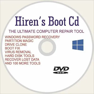 £5.99 • Buy Hiren's Boot Disc For Any Computer Recover Fix Repair Windows 7 8 10 DVD 64bit