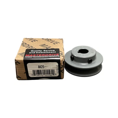 $17.50 • Buy Masterdrive AK25 X 1/2, 5/8, 3/4, 7/8  A/4L Belt Sheave  Bored To Size  2.5  OD