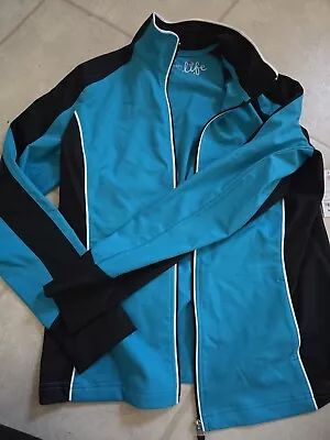 Made For Life Womens Medium Polyester Blue Zip Up Long Sleeve Jacket NWT  • $10