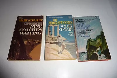 MARY STEWART Vintage Gothic PB Lot Of 3 THE MOON SPINNERS THIS ROUGH MAGIC • $9.89