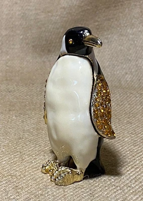 $17 • Buy  Regency Fine Arts Enamel Bejeweled PENGUIN Trinket Box 
