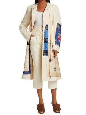 Max Mara Sportmax Womens Patchwork Coat Manisa Ivory Size US 8 212104286 • $240.53